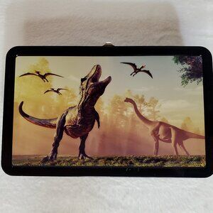 Dinosaur Metal Tin Pencil Box Crayon Tool Tin Storage Organizer Case Kids